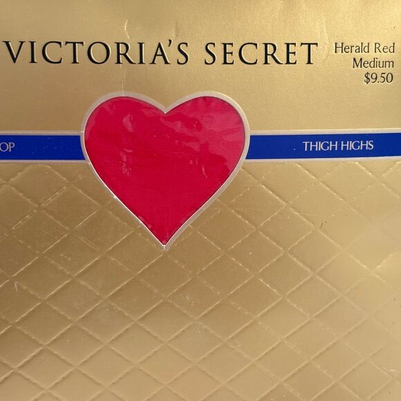 Victoria's Secret Herald Red Lace Top Thigh Highs Medium New Vintage - Picture 2 of 3